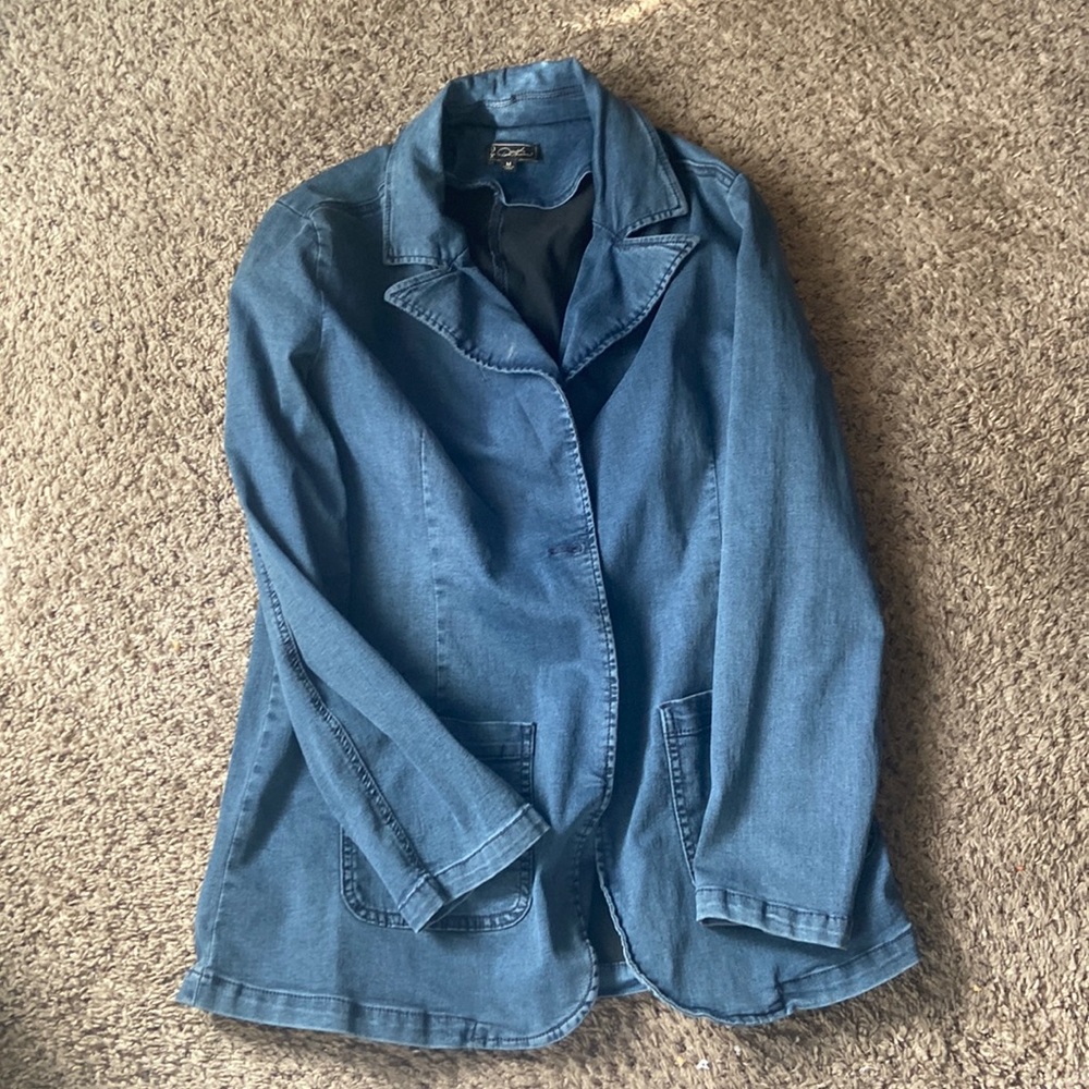 Diane Gilman blazer medium denim size m great stretch